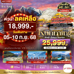 ทัวร์ไฟไหม้ คุนหมิง ต้าหลี่ แชงกรีล่า ลี่เจียง 6 วัน 5 คืน