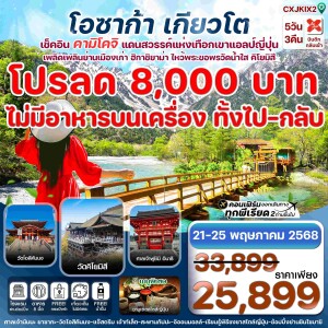ทัวร์ไฟไหม้ โอซาก้า คามิโคจิ เกียวโต 5วัน 3คืน