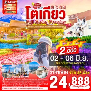 ญี่ปุ่น 5 วัน 3 คืน TOKYO FUJI SPRING FREEDAY พักออนเซ็น 1 คืน