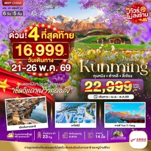 จีน 6 วัน 5 คืน คุนหมิง ต้าหลี่ ลี่เจียง สวนดอกไม้แห่งยูนนาน