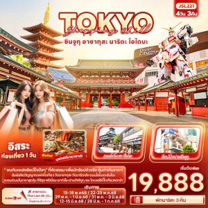 ทัวร์ญี่ปุ่น ชินจูกุ อาซากุสะ นาริตะ โอไดบะ 4วัน 3คืน