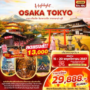 ทัวร์ไฟไหม้ OSAKA TOKYO นารา เกียวโต ชิราคาวาโกะ ทาคายาม่า ฟูจิ 6วัน4คืน