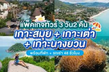 5 แพ็คเกจทัวร์ 3 วัน 2 คืน เกาะสมุย+เกาะเต่า+เกาะนางยวน พร้อมที่พัก + รถเช่า 48 ชั่วโมง