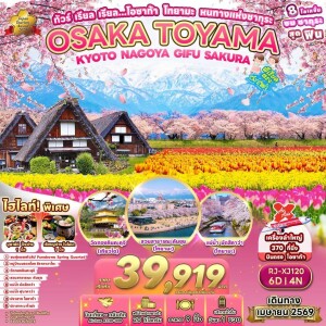 RJ-XJ120 ทัวร์ญี่ปุ่น โอซาก้า โทยามะ เกียวโต นาโกย่า กิฟุ ซากุระ