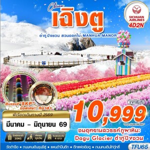 TFU65  จีน 4 วัน 2 คืน เฉิงตู ต๋ากู่ปิงชวน สวนดอกไม้