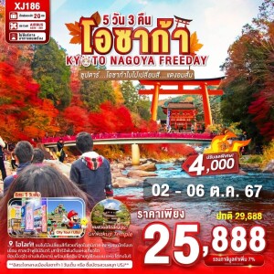 ทัวร์ไฟไหม้ โอซาก้า เกียวโต นาโกย่า ฟรีเดย์ 5 วัน 3 คืน