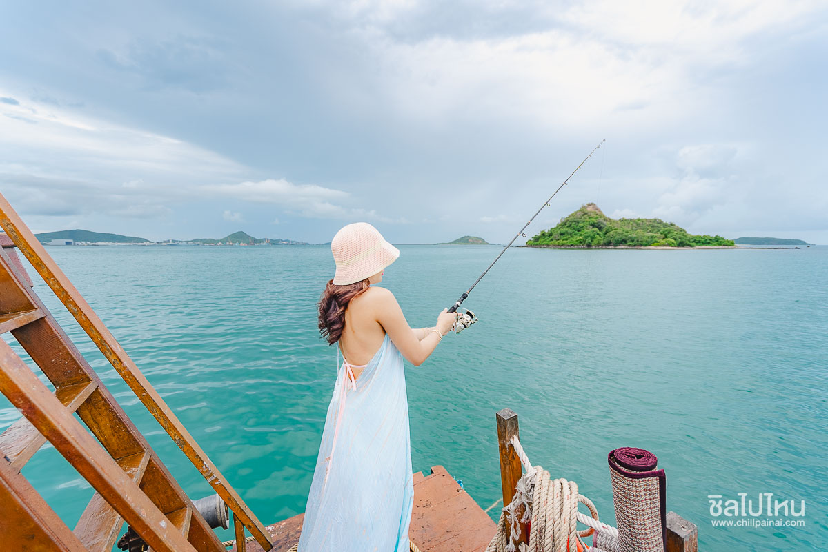 ล่องเรือไม้สุดหรู Calypsea เที่ยวเกาะยอ ดำน้ำ + พายเรือซับบอร์ด + ตกปลา ตกหมึก + เซตอาหาร, สัตหีบ ชลบุรี