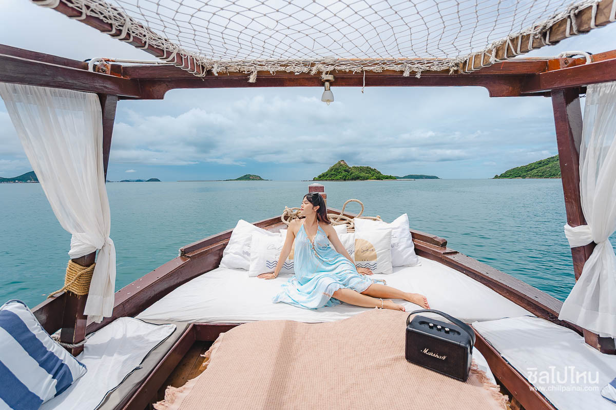 ล่องเรือไม้สุดหรู Calypsea เที่ยวเกาะยอ ดำน้ำ + พายเรือซับบอร์ด + ตกปลา ตกหมึก + เซตอาหาร, สัตหีบ ชลบุรี