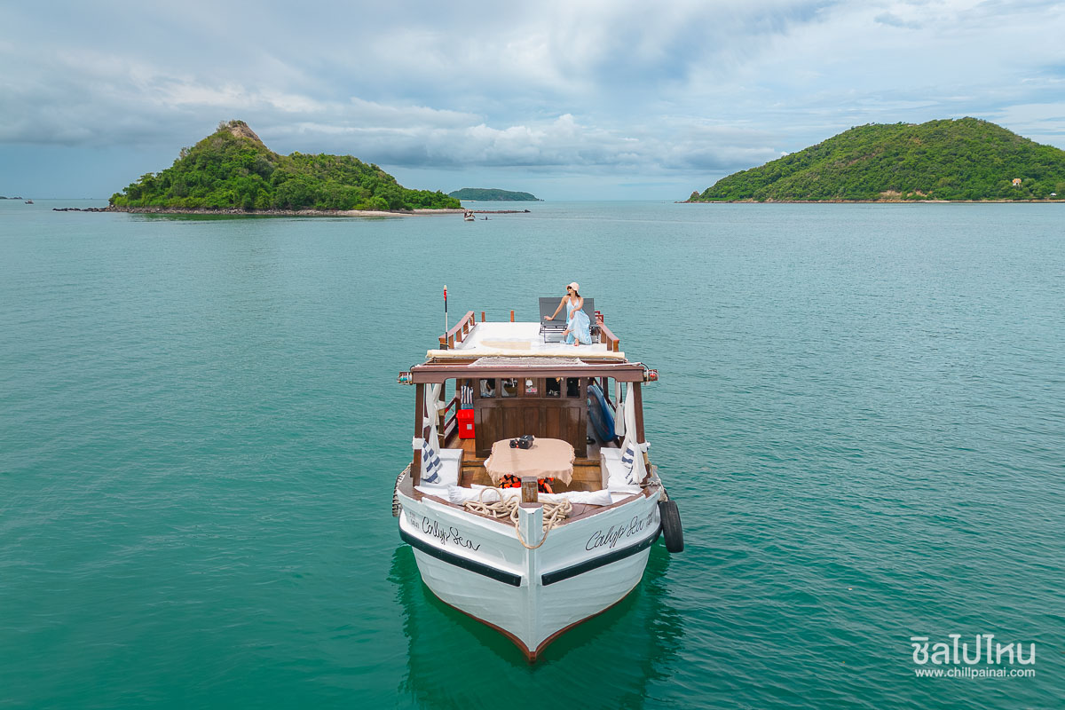 ล่องเรือไม้สุดหรู Calypsea เที่ยวเกาะยอ ดำน้ำ + พายเรือซับบอร์ด + ตกปลา ตกหมึก + เซตอาหาร, สัตหีบ ชลบุรี