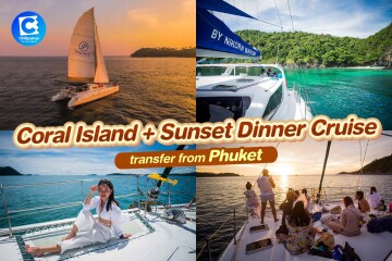 [From Phuket] Catamaran : Coral Island Sunset Dinner Cruise with transfer