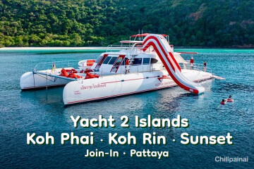 [From Pattaya] Full-Day Pattaya Yacht Trip to 2 Islands (Koh Phai – Koh Rin) + Sunset Cruise + Thai Buffet + Round-Trip Transfer