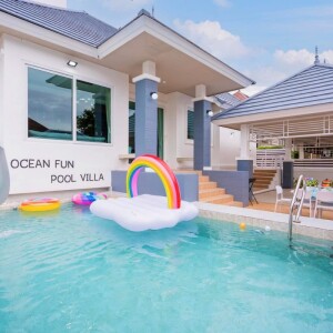 พูลวิลล่าพัทยา : Ocean Fun Pool Villa สำหรับ 10 ท่าน