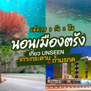 แพ็คเกจตรัง 3 วัน 2 คืน พักที่ โรงแรม เฌอแตม หรือ โรงแรมธรรมรินทร์ + ทัวร์เกาะกระดาน ถ้ำมรกต , 2 ท่าน