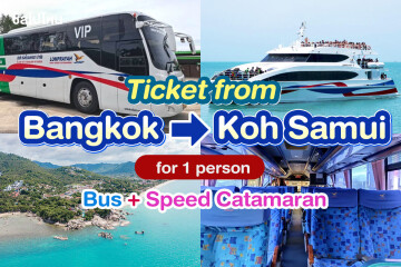 [From Bangkok] Bus + Speed Catamaran : One way ticket from Bangkok to Koh Samui, for 1 person