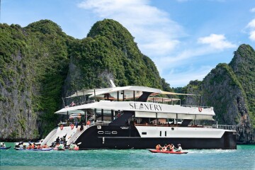 Catamarun boat One Day Trip: touring around Phang Nga bay (Koh Naka  - Koh Hong - James Bond island) + pick-up, drop-off from/to Phuket