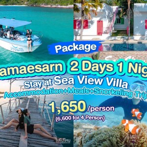 Snorkeling at Samaesan: Private Speedboat Charter + Accommodation + 2 Meals, Sea View Villa @ Samaesan, Sattahip, Chonburi