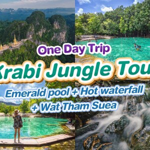 One Day Trip : Krabi Jungle Tour (Emerald pool + Hot waterfall + Wat Tham Suea), Krab