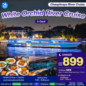 White Orchid Dinner Cruise in Bangkok [Asiatique]