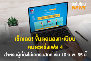 เช็กเลย! ขั้นตอนลงทะเบียนคนละครึ่งเฟส 4 สำหรับผู้ที่ยังไม่เคยรับสิทธิ์ เริ่ม 10 ก.พ. 65 นี้