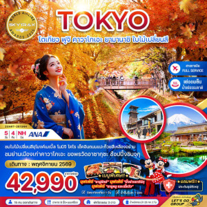 ZGNRT-2615NH ญี่ปุ่น 5 วัน 4 คืน โตเกียว ฟูจิ คาวาโกเอะ ยามานาชิ ใบไม้เปลี่ยนสี (อุโมงค์ใบเมเปิ้ล โมมิจิไคไร)