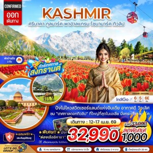 อินเดีย 6 วัน 5 คืน แคชเมียร์ ศรีนาคา กุลมาร์ค พาฮาลแกรม โซนามาร์ค ทิวลิป พักบ้านเรือ 2 คืน