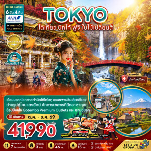 ZGHND-2639NH ญี่ปุ่น 6 วัน 4 คืน โตเกียว ฟูจิ นิกโก้ ใบไม้เปลี่ยนสี (เที่ยวอิสระ 1 วัน)
