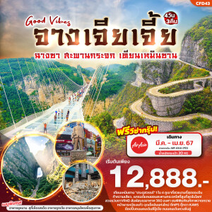 ทัวร์จีน 4 วัน 3 คืน จางเจียเจี้ย ฉางซา ท้าความเสียว แกรนด์แคนยอนสะพานกระจกใสที่สูงที่สุดในโลก