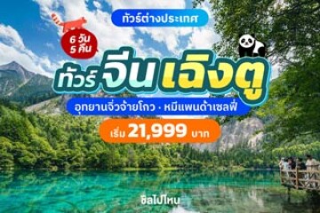 รีวิวทริปเที่ยวจีน เฉิงตู 6 วัน 5 คืน อุทยานจิ่วจ้ายโกว ถนนซอยกว้างซอยแคบ หมีแพนด้าเซลฟี่ เริ่มต้น 21,999 บาท
