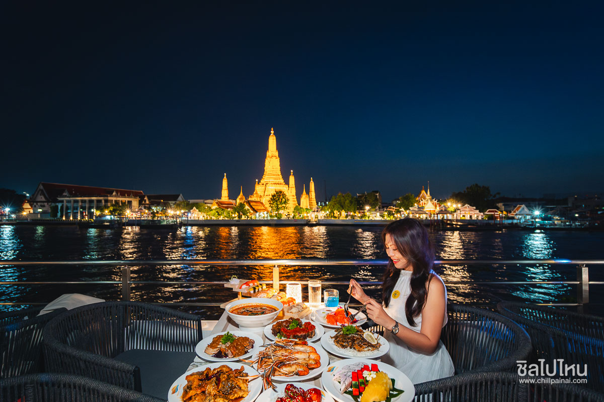 รีวิวบุฟเฟ่ต์เรือสวัสดี เจ้าพระยา (Sawasdee Chaophraya Cruise) เรือสุดหรูใหม่ล่าสุดพร้อมลิฟต์สำหรับผู้ใช้วีลแชร์ คนละ 1,150 บาท