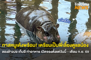 ทาสหมูเด้งพร้อม! เตรียมเป็นพี่เลี้ยงดูแลน้อง ลองล้างบ่อ เก็บอึ ทำอาหาร เปิดจองตั้งแต่วันนี้ - เดือน ก.ย. 69