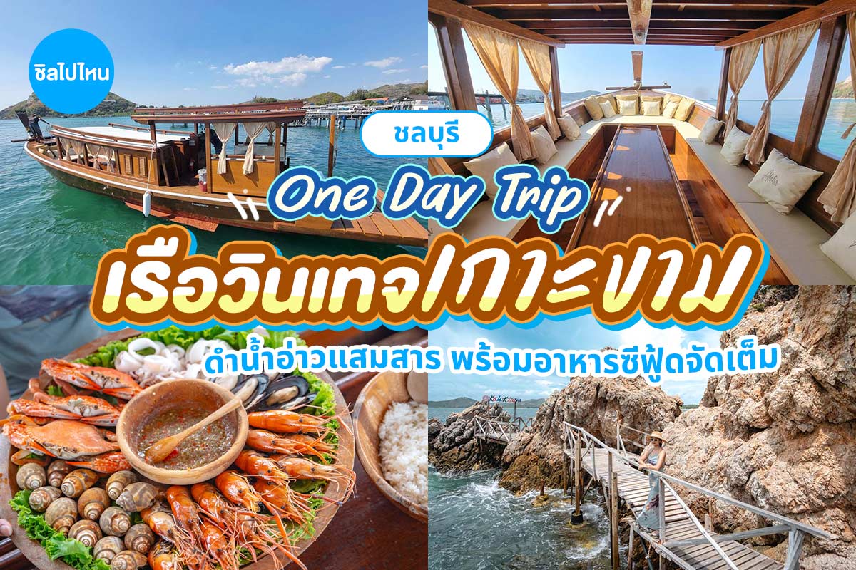 One Day Trip ดำน้ำอ่าวแสมสาร ล่องเรือไม้ Aloha เที่ยวเกาะขาม, แสมสาร สัตหีบ (เหมาลำ6ท่าน)