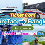 บัตรโดยสารจาก เกาะเต่า ไป กรุงเทพ (เที่ยวเดียว เรือคาตามารัน+รถบัส) โดย ลมพระยา