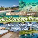 แพ็คเกจหลีเป๊ะ 3 วัน 2 คืน พักที่ Idyllic Concept Resort + ทริปดำน้ำ + รถและเรือรับส่ง + อาหาร 3 มื้อ , 2 ท่าน