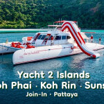 【芭堤雅出发】双岛豪华游艇一日游｜Koh Phai＋Koh Rin・日落巡航・泰式自助餐・往返接送
