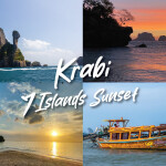 Private Krabi 7 Islands Half Day Sunset Tour : ทัวร์ 7 เกาะชมพระอาทิตย์ตก โดยเรือหางยาว+รถรับ-ส่ง(ทัวร์ส่วนตัว), กระบี่