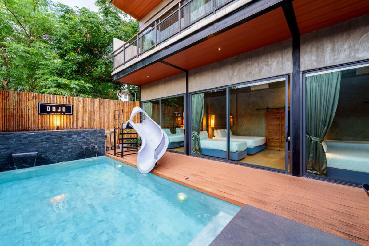 พูลวิลล่าพัทยา : V5 DOJO POOL VILLA CLASSIC LOFT 7 ห้องนอน เริ่ม 14 ท่าน