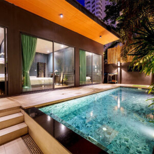 พูลวิลล่าพัทยา : DOJO POOL VILLA DARK POOL 2 ห้องนอน เริ่ม 4 ท่าน
