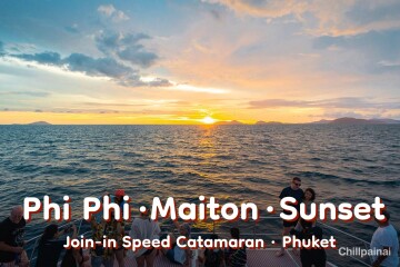 Lazy Phi Phi Tour · Phi Phi Islands – Maiton Island – Sunset (with Water Slide) · Join Speed Catamaran · Departing from Phuket