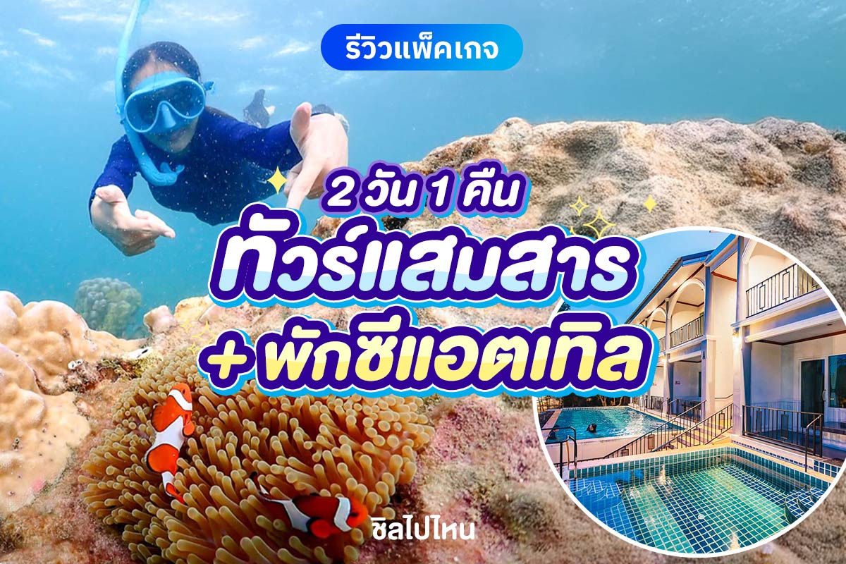 แพ็คเกจดำน้ำแสมสาร เรือสปีทโบ๊ท(เหมาลำ) พักที่ ซีแอตเทิล แสมสาร รีสอร์ท + อาหารเช้า สัตหีบ ชลบุรี