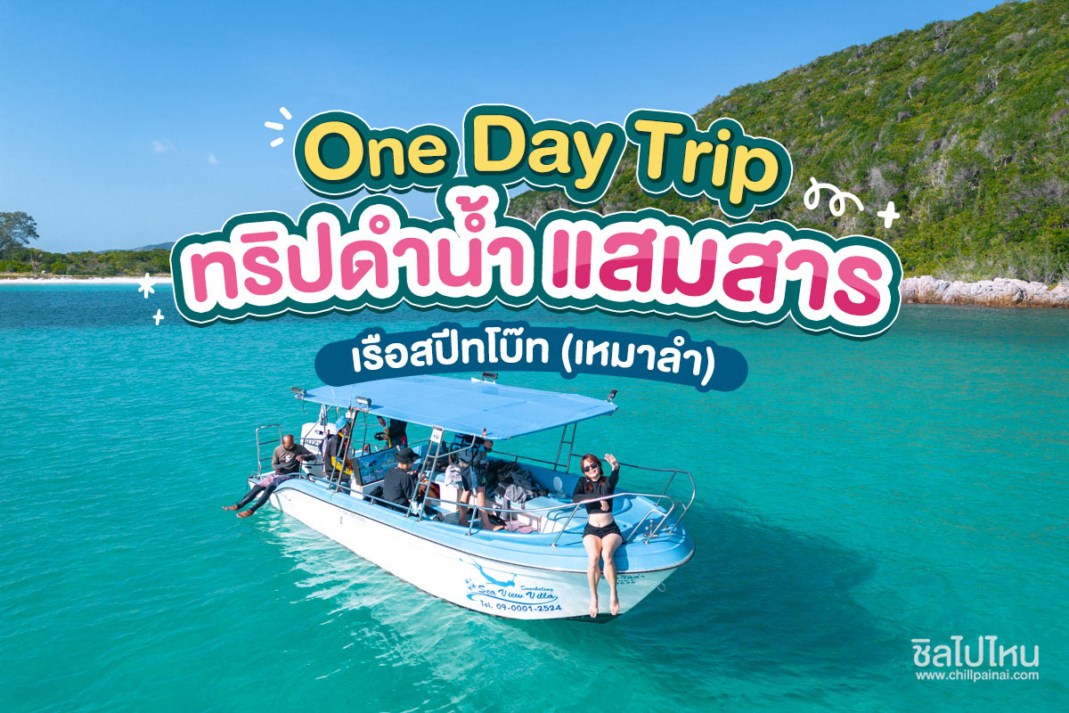 One Day Trip ดำน้ำอ่าวแสมสาร เรือสปีทโบ๊ท(เหมาลำ), Sea View Villa @แสมสาร สัตหีบ