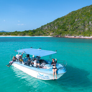 One Day Trip เรือสปีทโบ๊ท (เหมาลำ) ดำน้ำ + ตกปลา ปิ้งย่างบนเกาะ อ่าวแสมสาร (4 ชั่วโมง), Sea View Villa @แสมสาร สัตหีบ