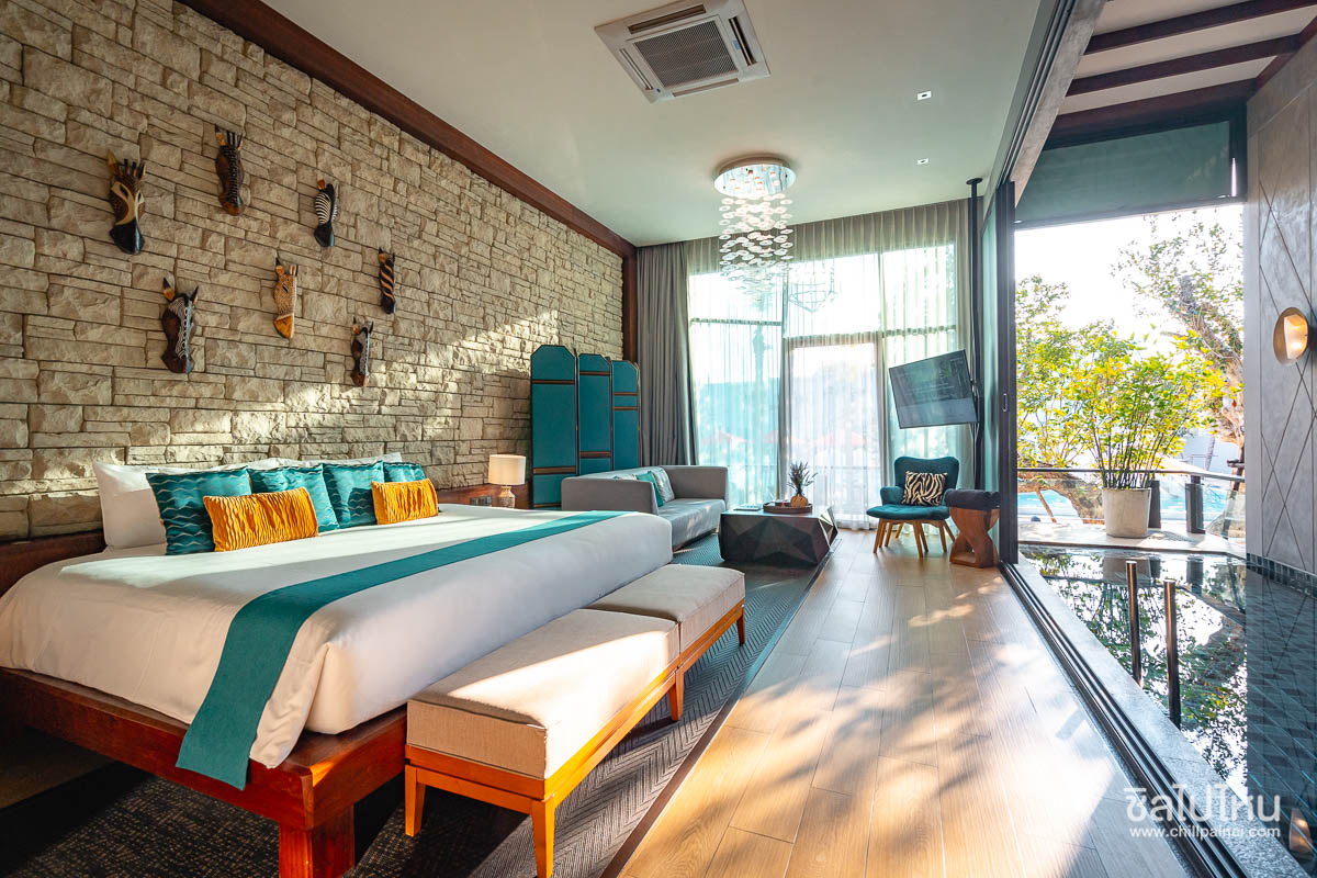 The Gems Mining Pool Villas Pattaya : ห้อง Emerald One-Bedroom Pool Villa 2 ท่าน รวมอาหารเช้า , พัทยา